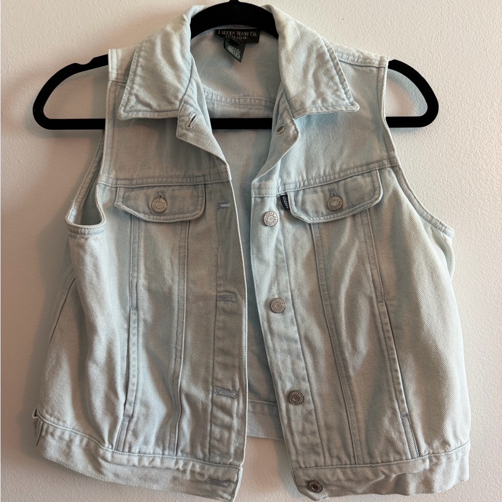 Vintage Ralph Lauren Jeans Co. Petite 8P Denim Light Vest 100% Cotton